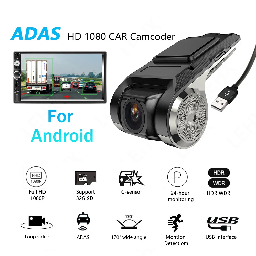 Hot Sales Adas Vehicle Camcorder Mini Hidden Car Camera HD Night Vision 1080P USB Dash Cam Car DVR Dashcam Camera Recorder Car Dash Camera