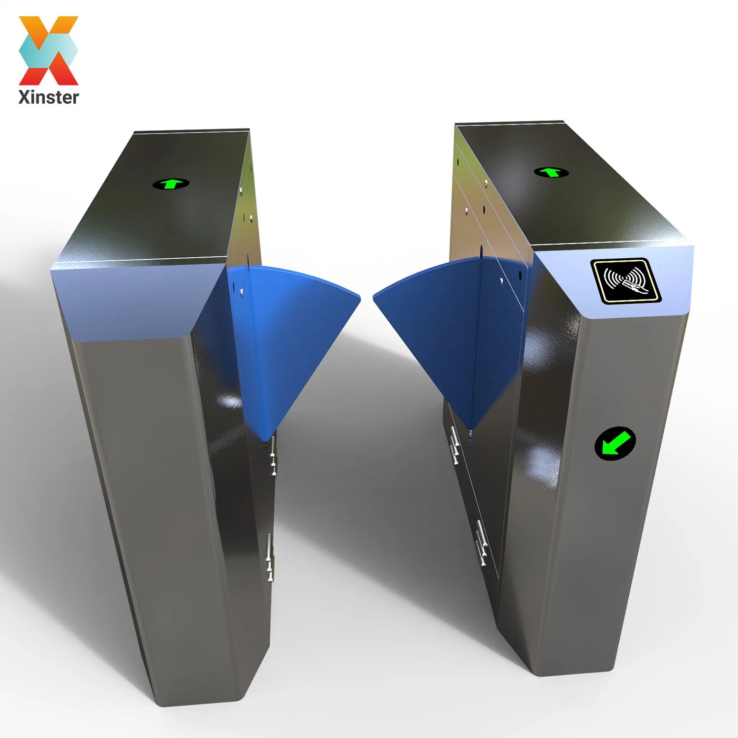 Office Gate Security Entrance Management RFID Card Access Control System Vertical Flap Barrier Turnstile Gate