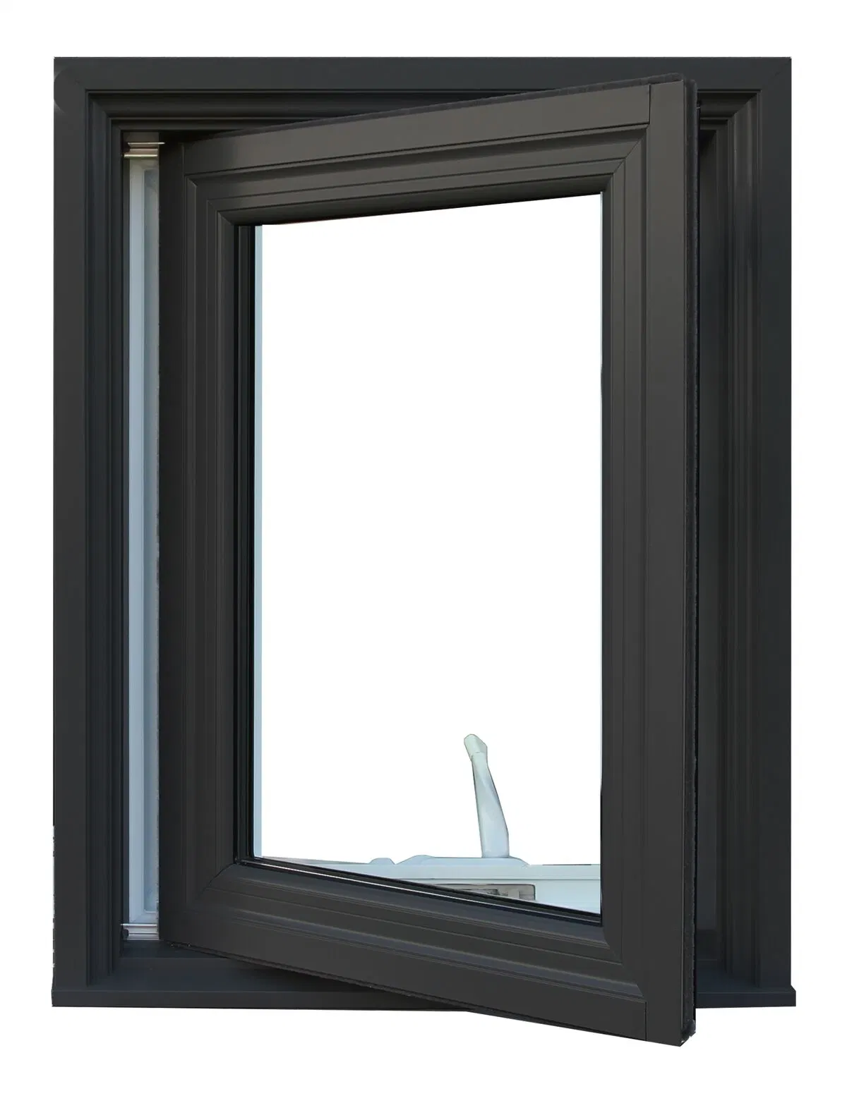 Foldable Crank Handle Wood Aluminum Casement Window Shutter Aluminum Clad Solid Wood Outward Opening Window