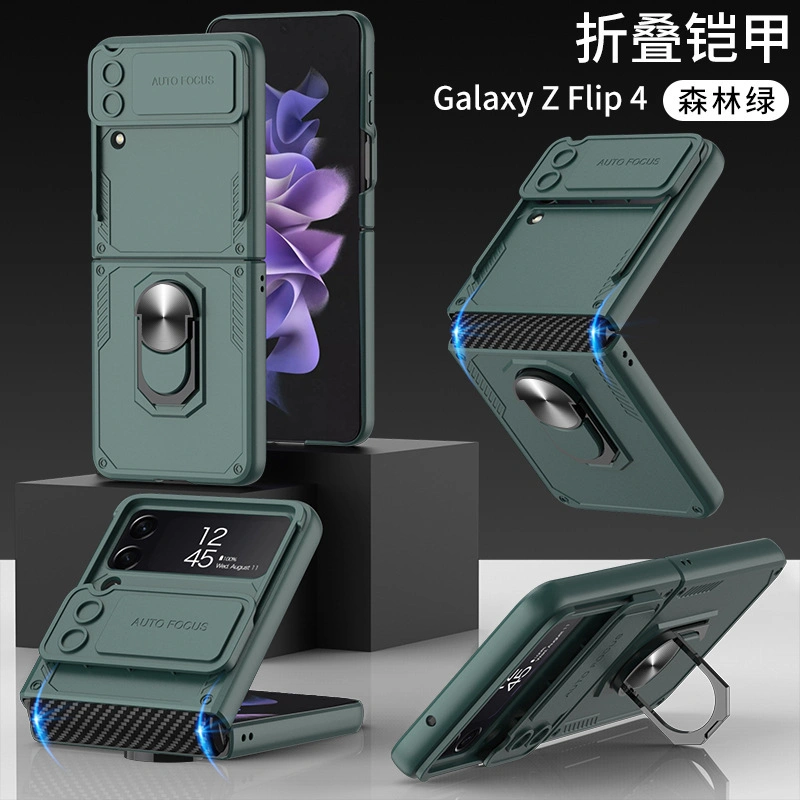 Pour Samsung Galaxy Z Flip 4 Anneau de support de porte-Armor Cas avec protection de la caméra