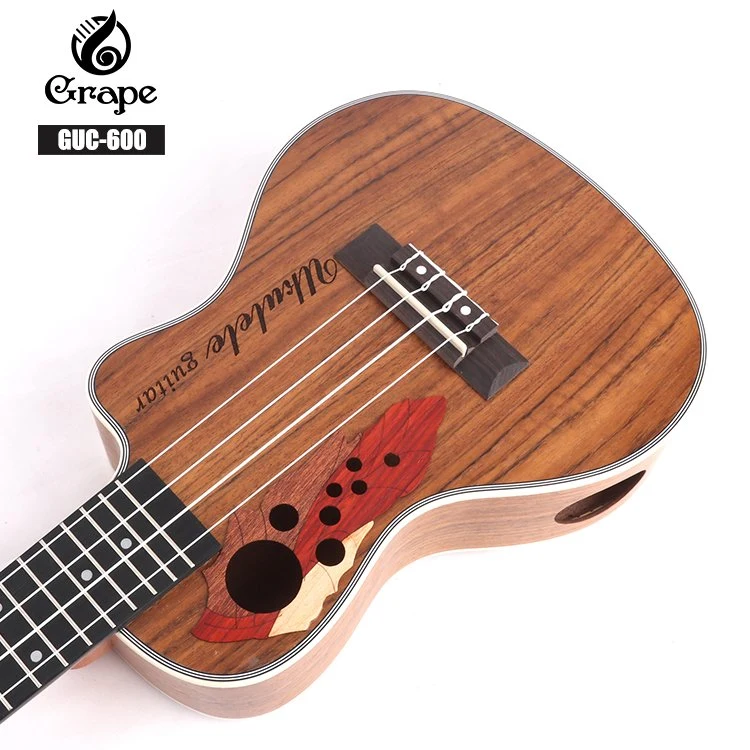 24 Inch Cutaway New Design Walnut Body Concert Ukulele