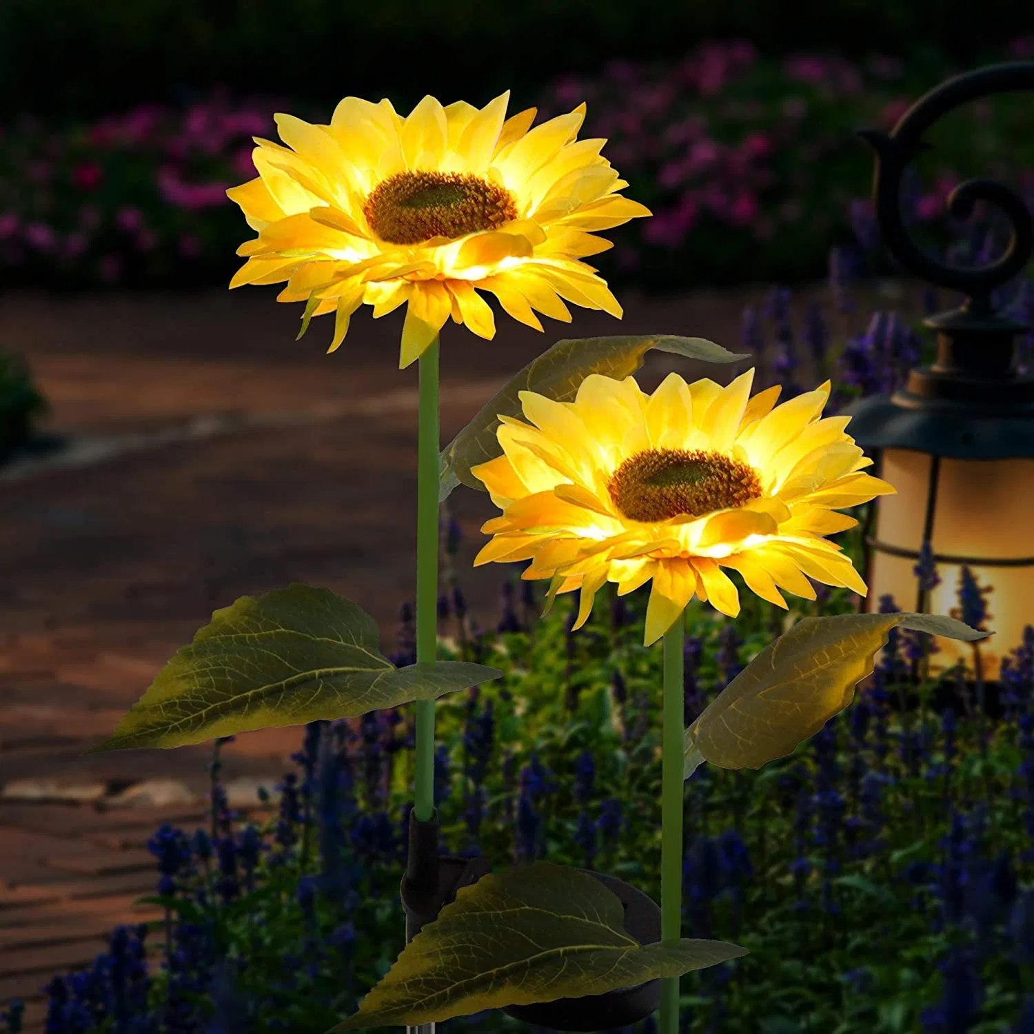 Las luces , resistente al agua jardín de césped al aire libre sendero de tierra, la decoración de patio de la luz del paisaje de la luz de la luz de césped, piscina de Girasol Solar 8 LED Wyz17907