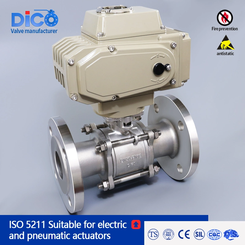 Dico API CE ISO Ts DIN Stainless Steel SS304 /316 3PC Flange Floating Ball Valve