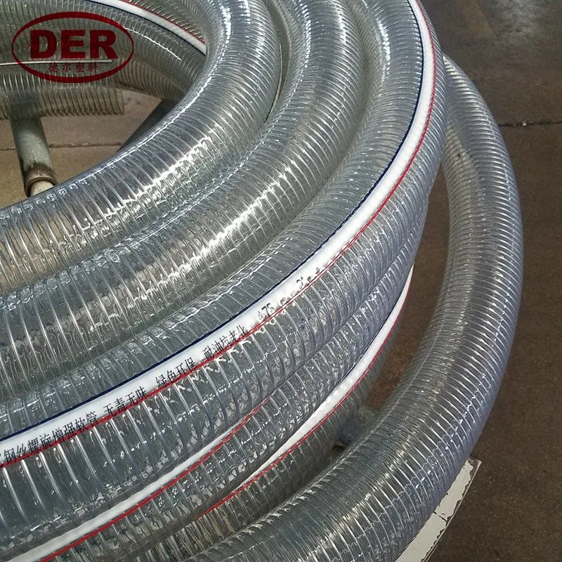 1/2 to 10 Inch Clear PVC Spiral Steel Wire Spring Reinforced Suction Hose