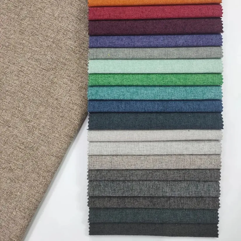 Factory Wholesale/Supplier China Plain 100% Polyester Imitation Linen Curtain Fabric