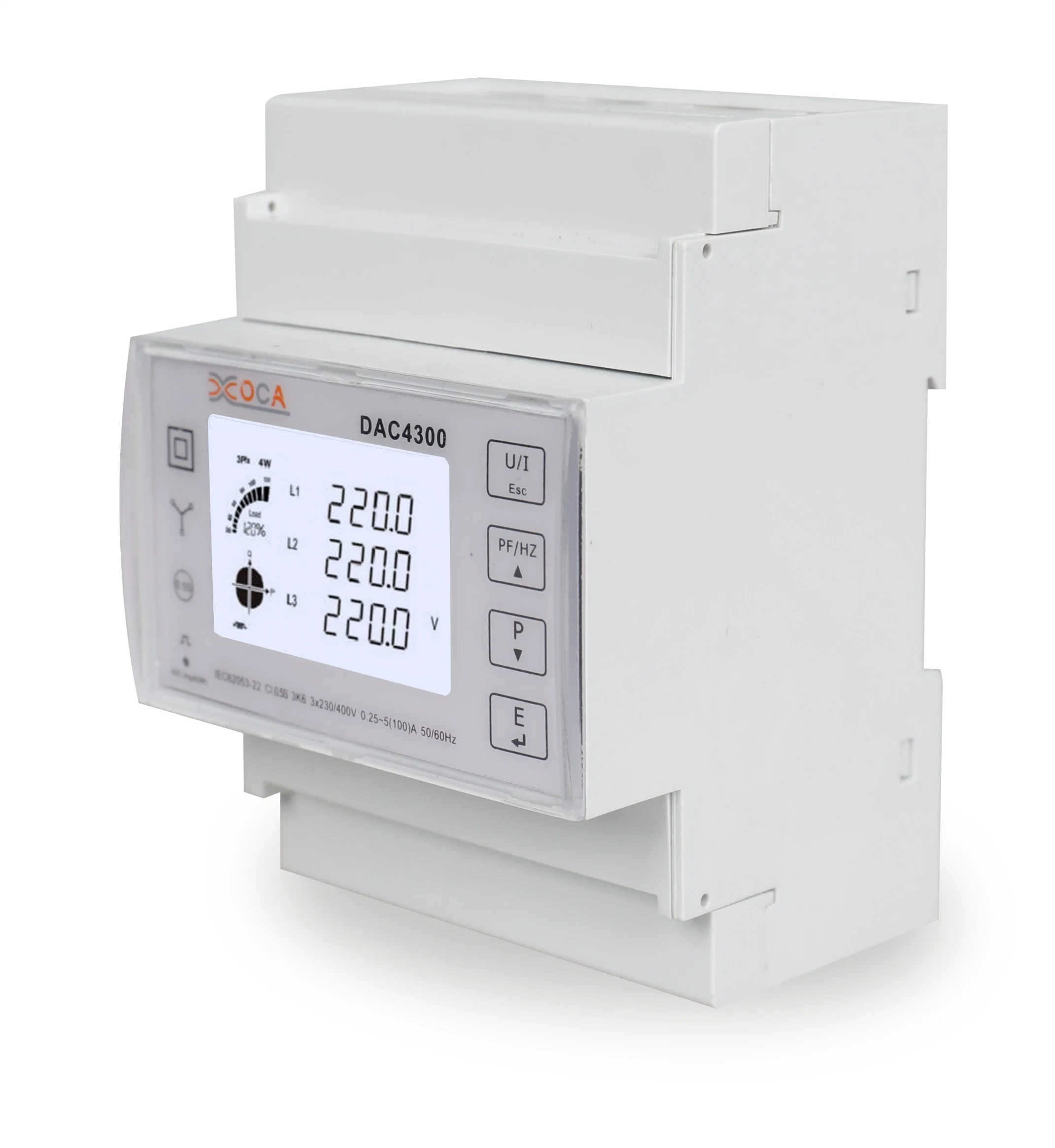 Dac TC4301Trifásico RS485 Modbus DIN Rail Digital Medidor de energia