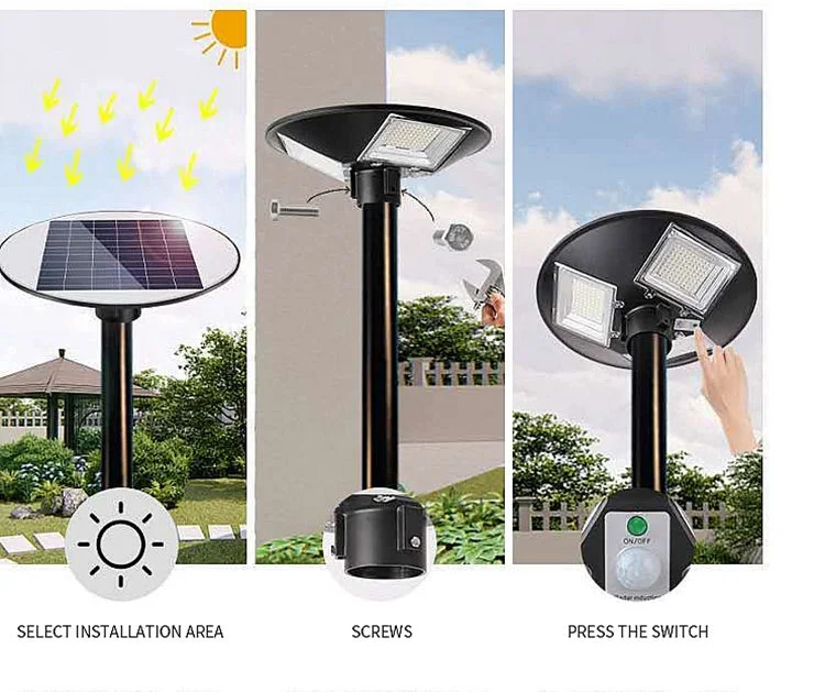 Energy-Saving Human Body Auto-Sensing Solar Light IP65 LED Garden Street Lighting