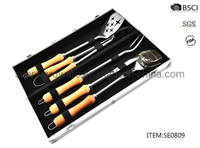 5PCS BBQ Tool with Aluminum Case Packing (SE0809)