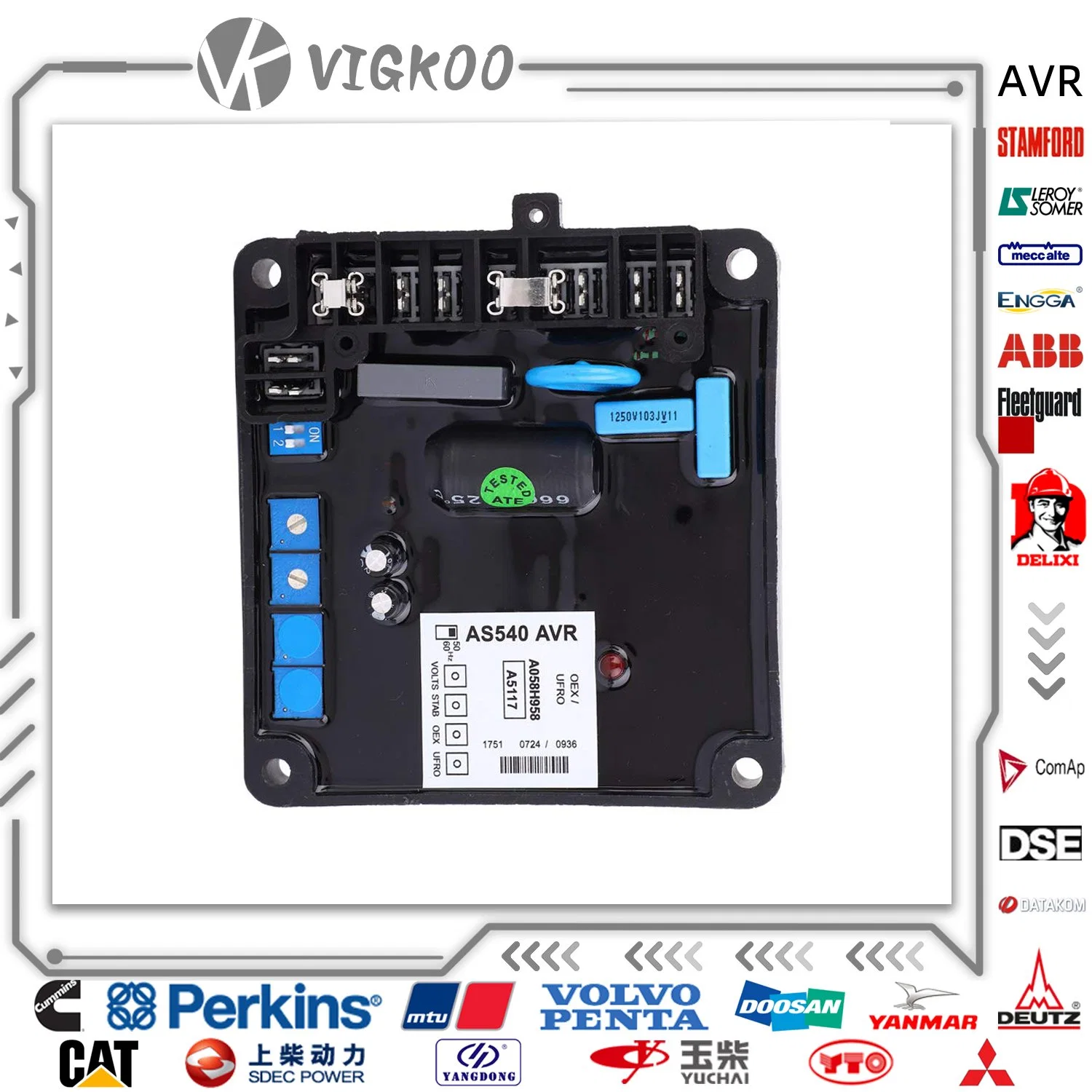 Регулятор напряжения AVR как540 бесщеточный генератор запасные части