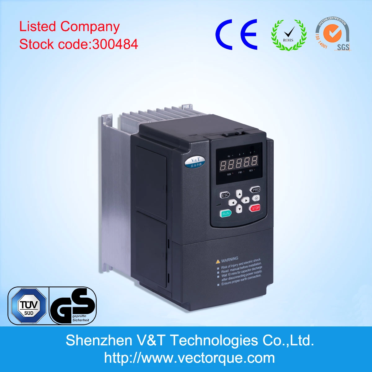 V&T V9 90kw V/F Vector Torque Control with Encoder Feedback VFD