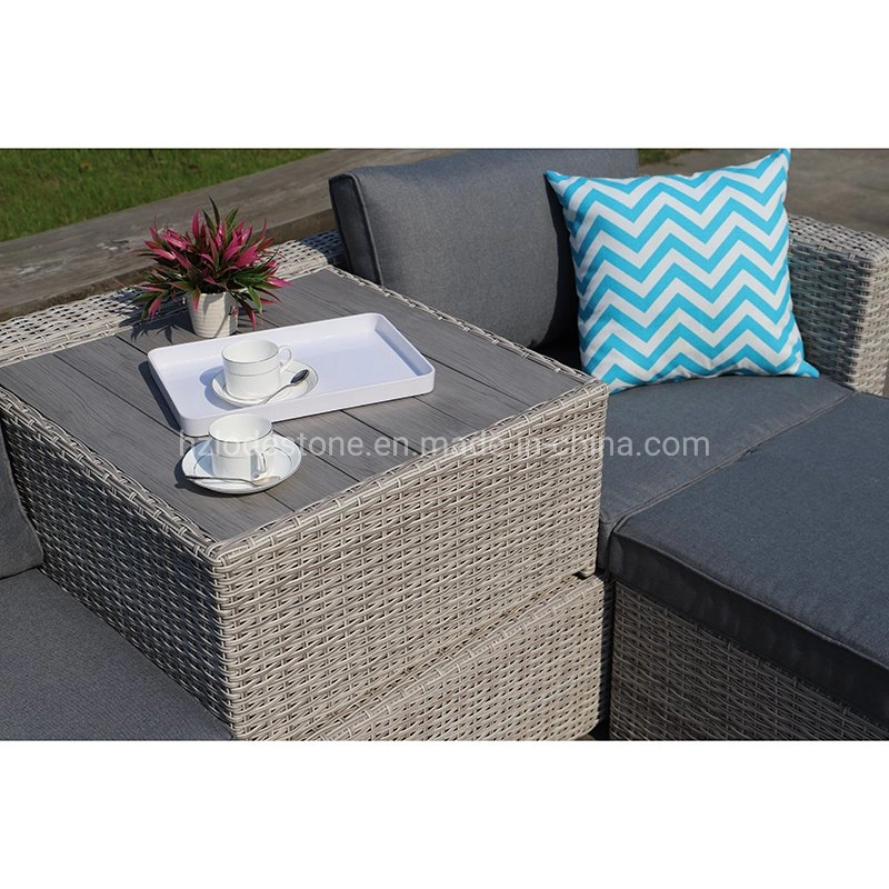 Hot Sale Luxury Outdoor Rattan Furniture Garden Sofa Set with Waterproof Cushion