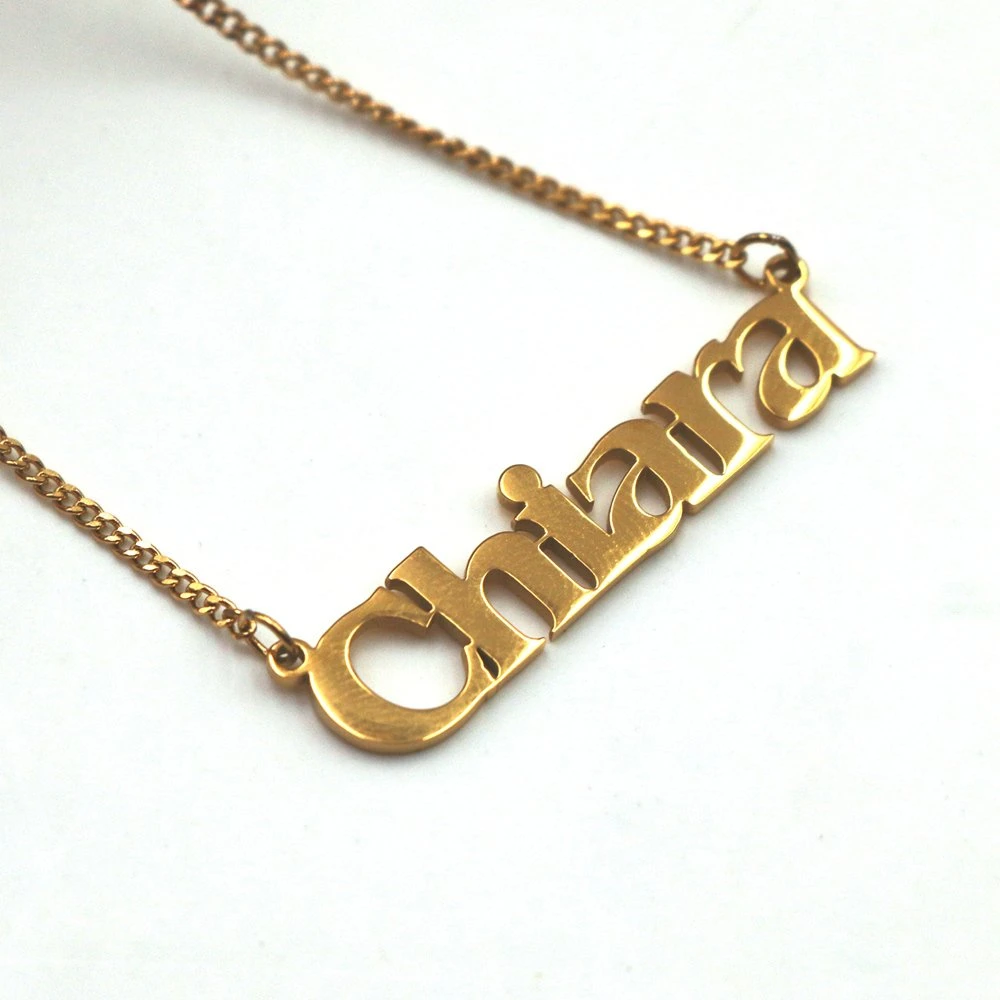 Custom Name Pendant Gold Plated Necklace Sterling Silver for Women Drop Shipping