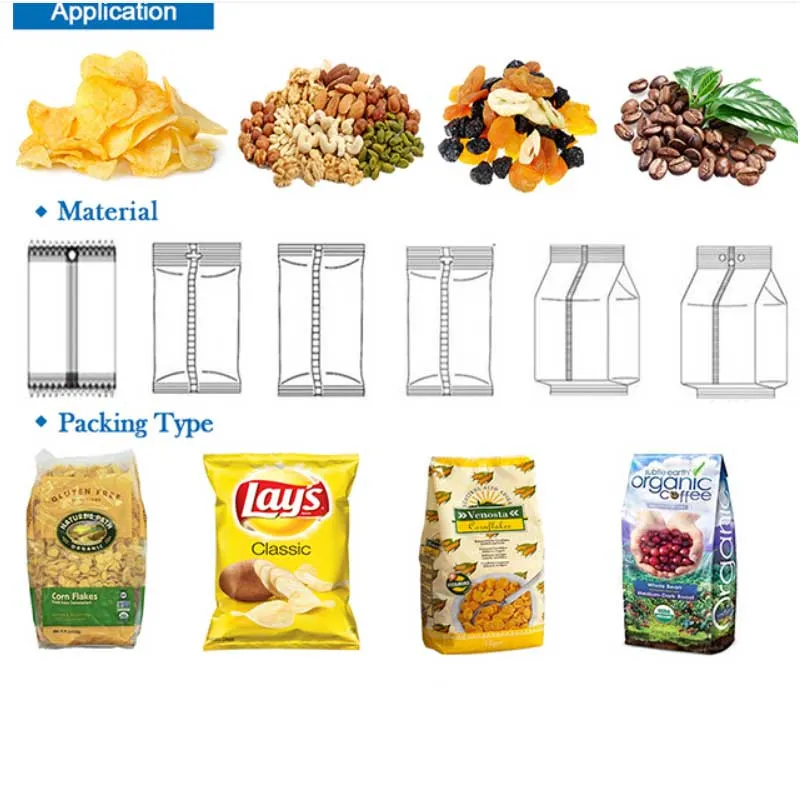 Pop maïs croustilles Granule souple en plastique petit sachet Doypack automatique certificat vertical Popcorn Packing machine