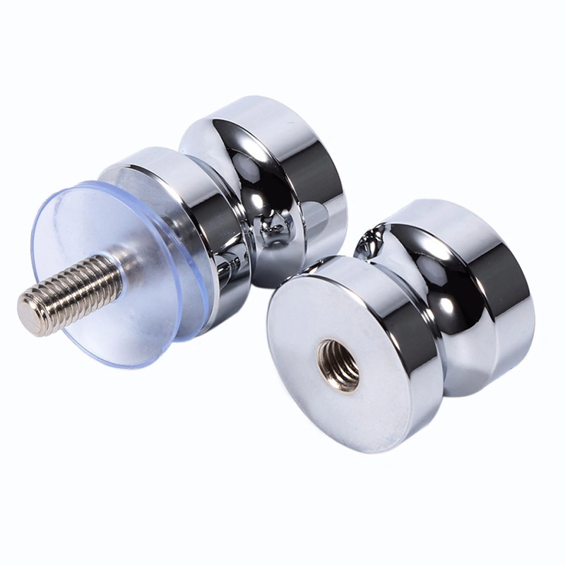 Bathroom Round Back-to-Back Handle Pull Solid SUS304 Stainless Steel Brushed Nickel Shower Glass Door Knob