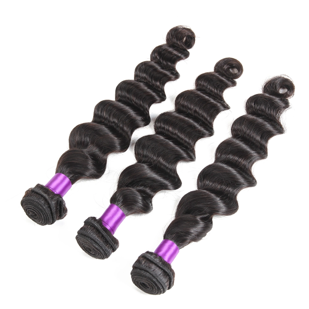 Kbeth Women New Fashion Machine Double Weft Weaving Loose Wave Bundles Real 100% Human Hair for Fashion Show