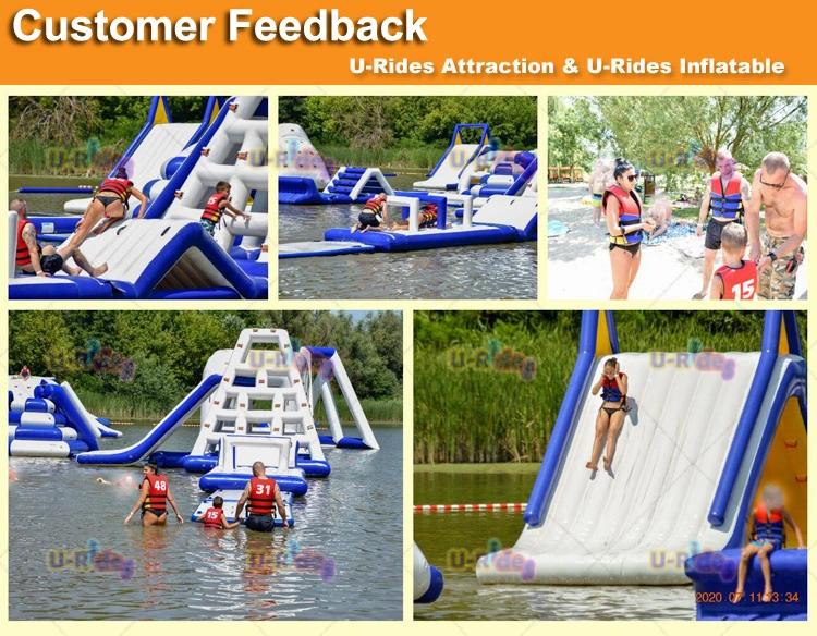 Deportes acuáticos Inflatable a medida Parque acuático flotante para la familia Diversión