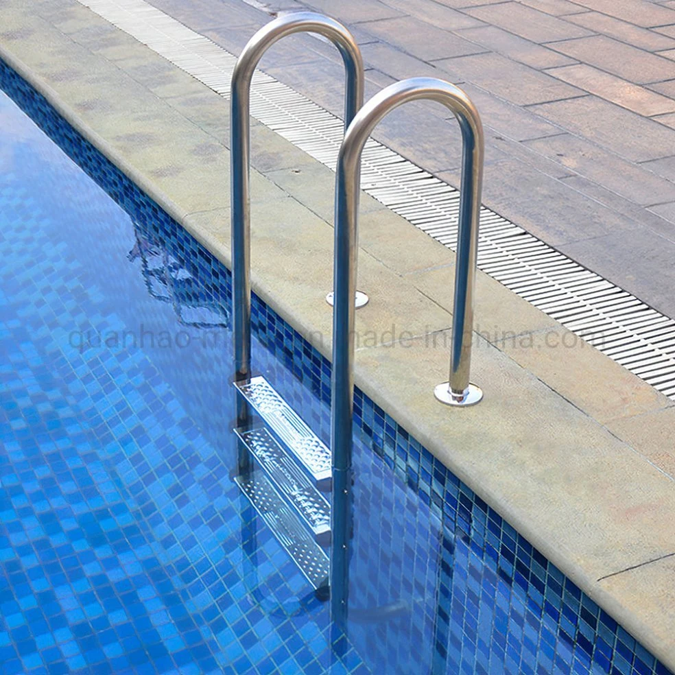 Equipamento de piscina 304 escadas de piscina em aço inoxidável com 2-5 degraus Com montagem saliente/em solo