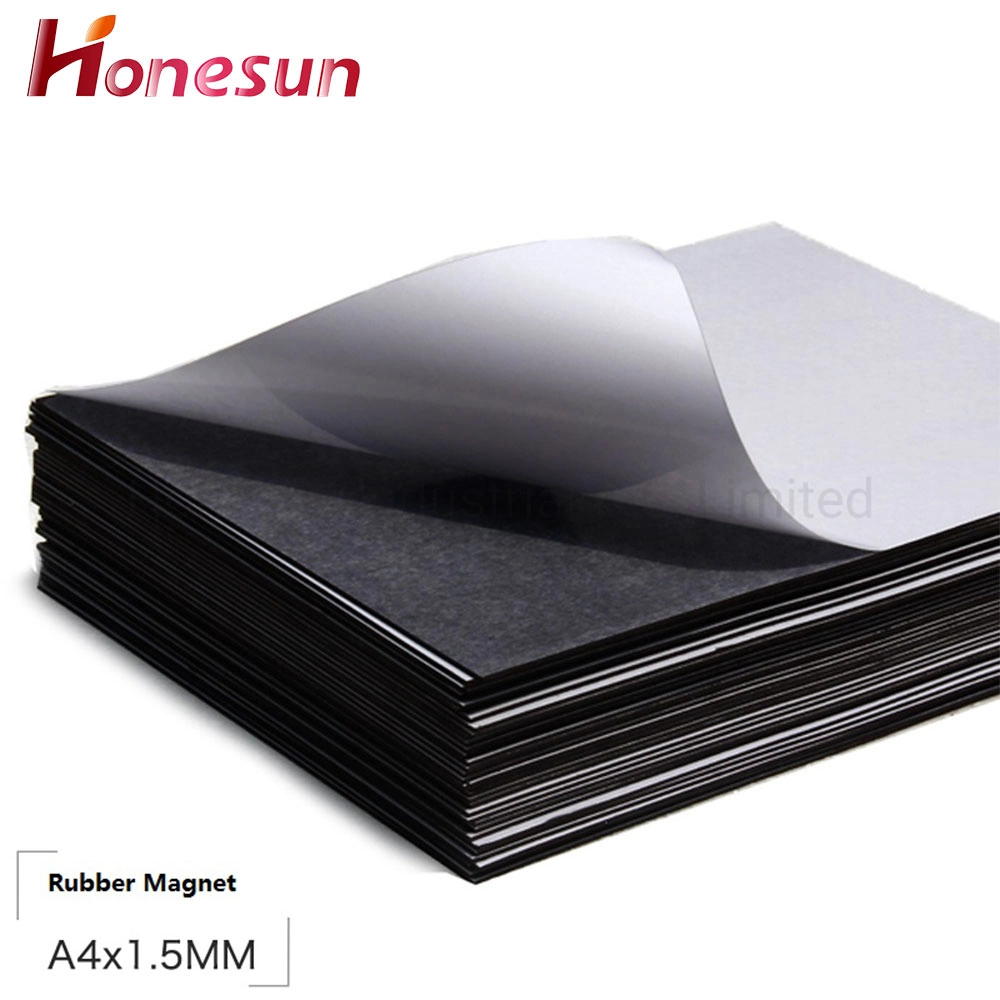 Anisotropic Magnetic Paper Magnetic Sheet Roll Rubber Magnet Magnetic Sheets with PVC Adhesive Fridge Magnet 0.3mm 0.5mm 0.7mm