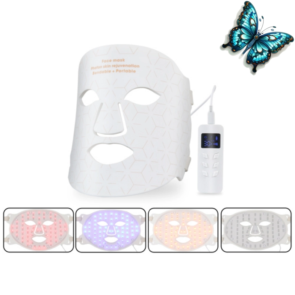 Collagen Regeneration 4in1colors Silicone Red LED Light Therapy Daily Use Facial Mask