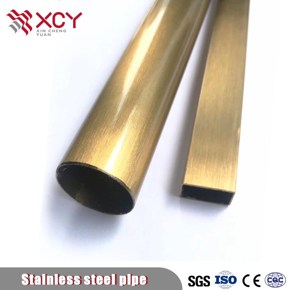 Ss Tube 201 304 Welded Pickling Seamless Mirror Golden Color Stainless Steel Pipe