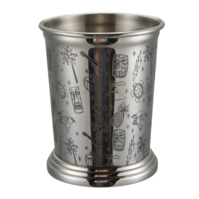 Stainless Steel 18/8 Etched Logo Mint Julep Cup for Drinking