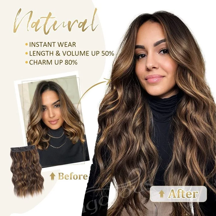 Extension de cheveux Synthatic artificiel long corps Wave pièce à cheveux