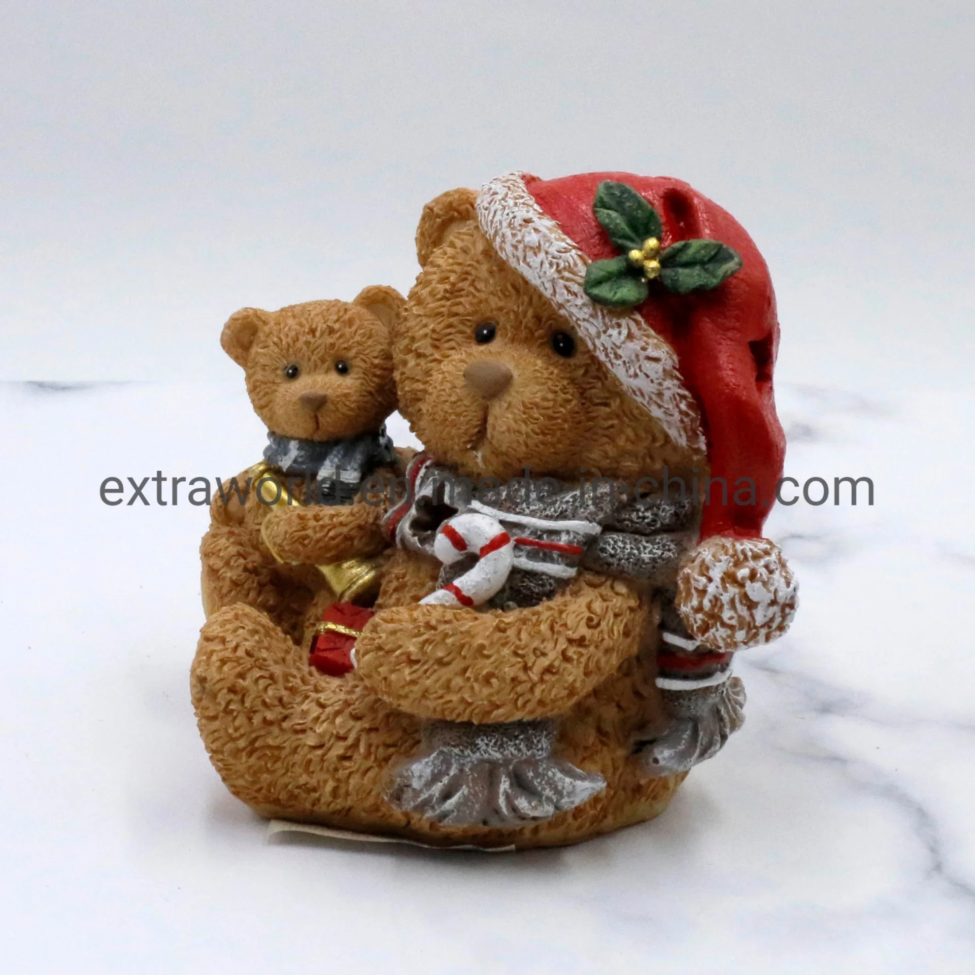 Christmas Day Gift Wholesale/Supplier Resin Teddy Bear with LED Light