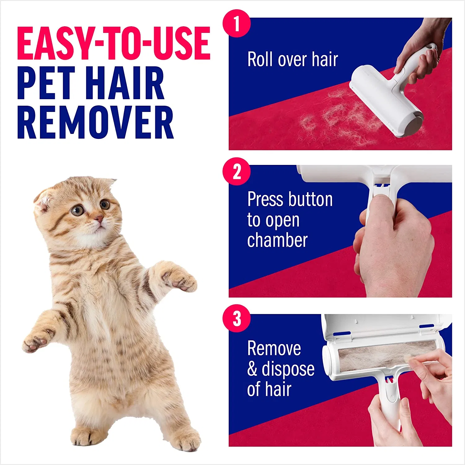 Amazon Pet Dog Cat Hair Sticky Roller Hair Removal Roller