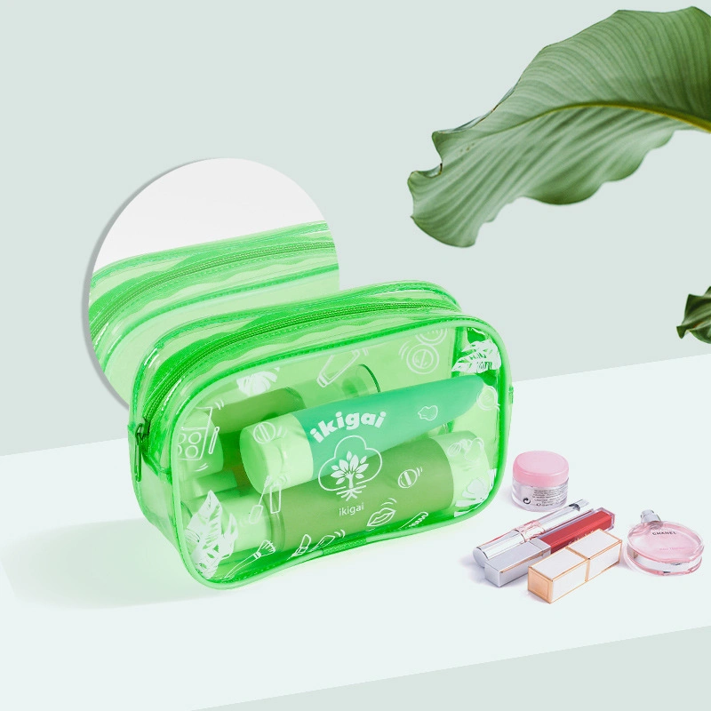 Lovely Gift Green Transparent PVC Cosmetic Bag