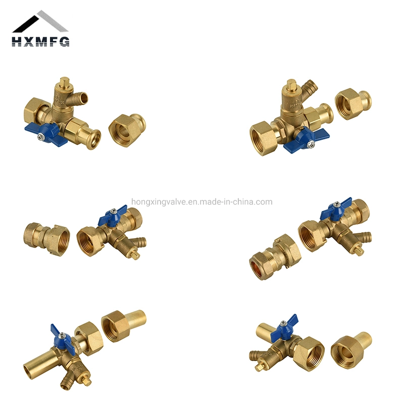 Thread Connector Unit Butterfly Handle Brass Made Drain off Cock Ball Valve