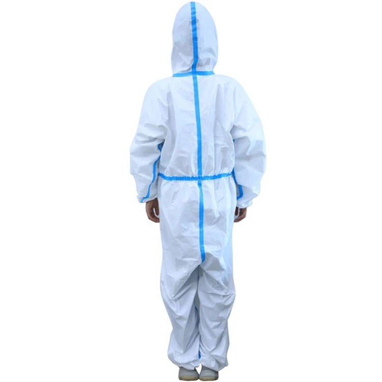 Ly Disposable Protective PP/SMS/Microporous Coverall with Head Cover