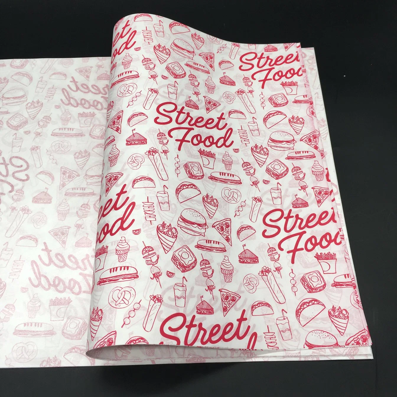 Food Paper Grease Proof Paper Custom Logo Printed Food Wrap White Kraft Paper Sheet