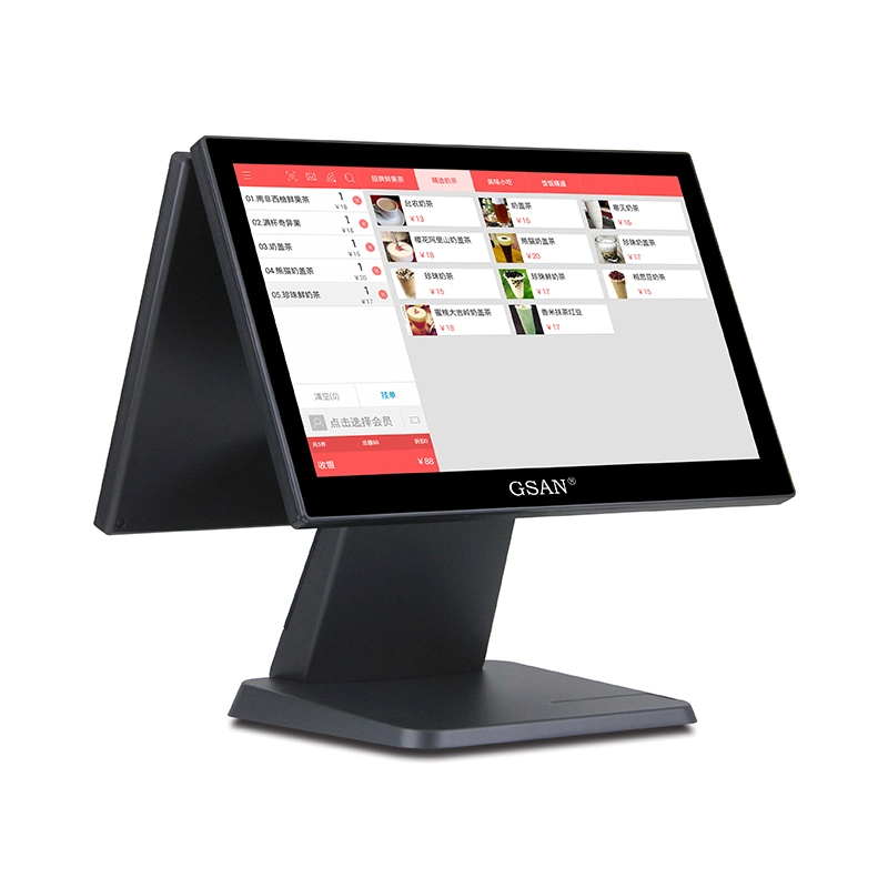 Supermercado 15.6 polegadas Dual Touch Screen POS System Android Cash Registe-se