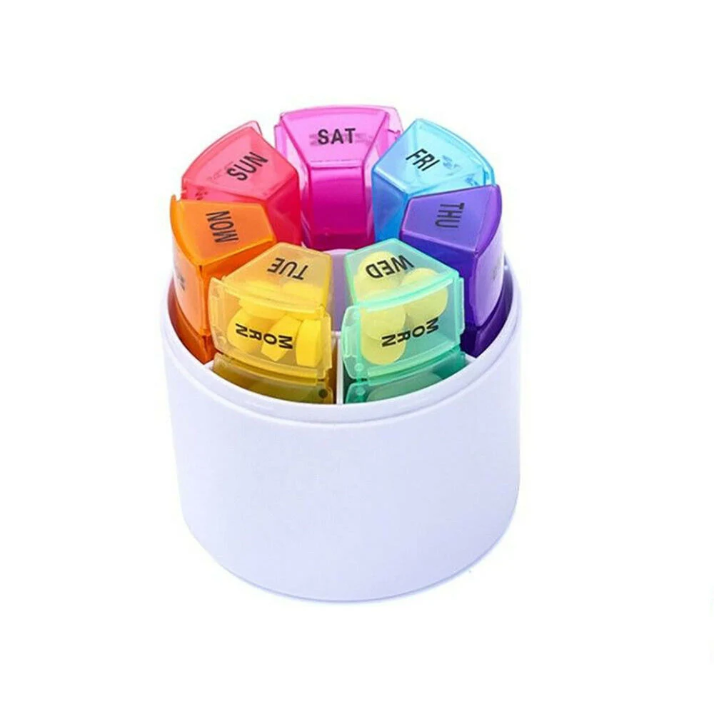 Weekly Pill Organizer 7 Days 28 Compartments 4 Times a Day Pill Case Box for Pills for Travel