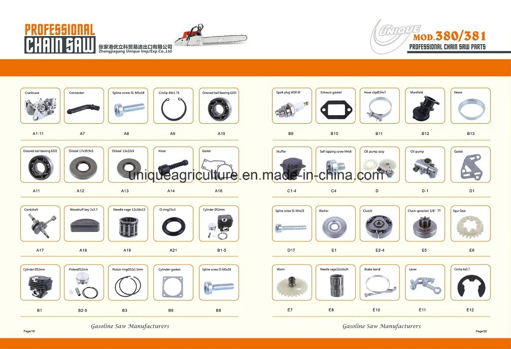 CS 380/381 Motosierra piezas de repuesto