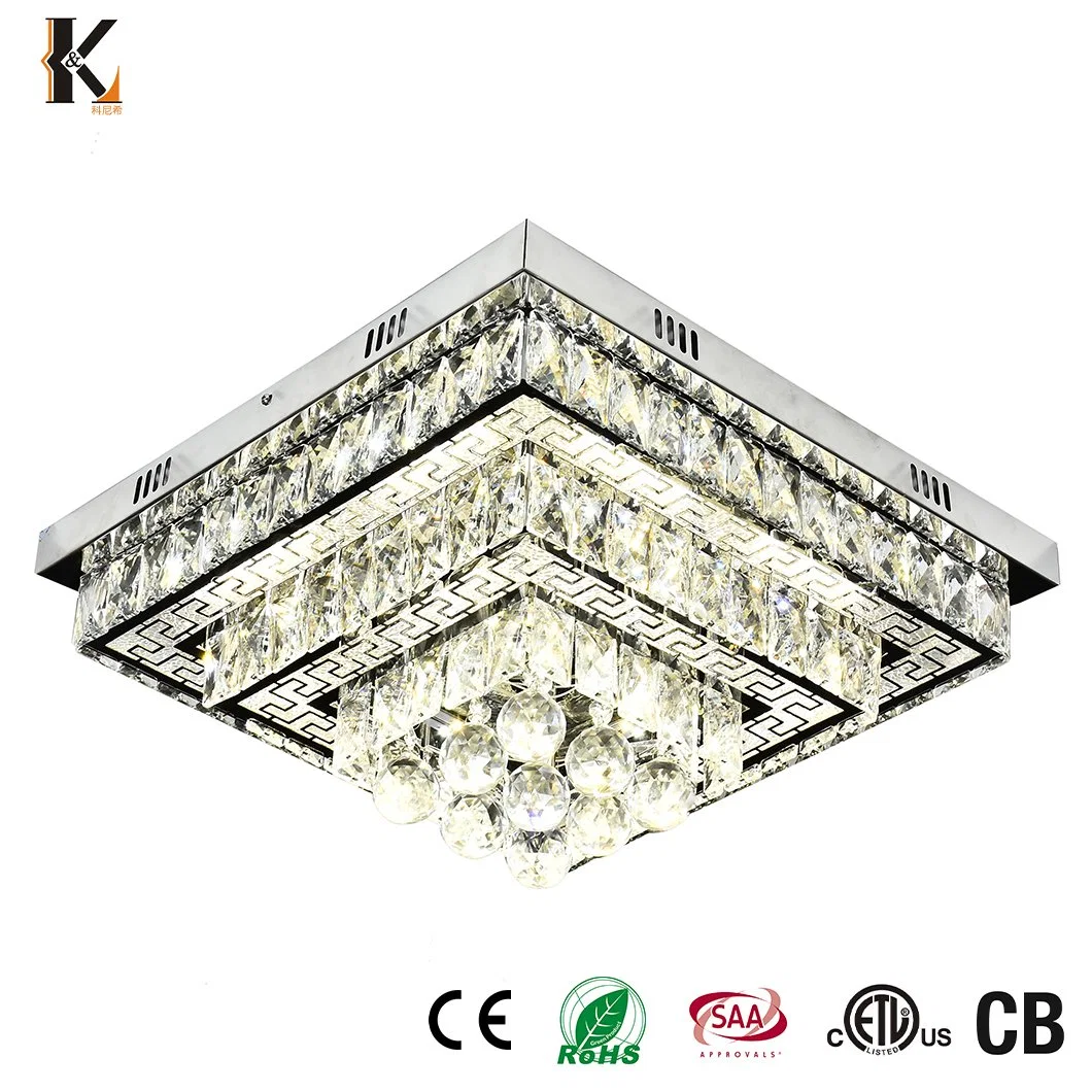 Lustre de cristal luz China amostra livre vendas iluminação pendente moderna K9 candeeiro de luxo de luxo, novo produto, luzes de tecto de cristal LED Candeeiro de tecto Crystal