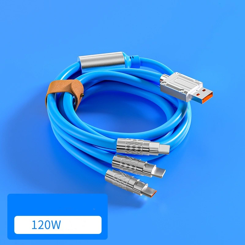 120W Liquid Silicone 3 In1 USB Cable