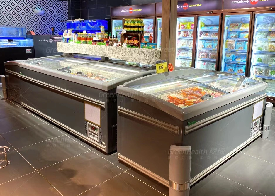 Supermarket Commercial Horizontal Island Freezing Showcase for Frozen Food