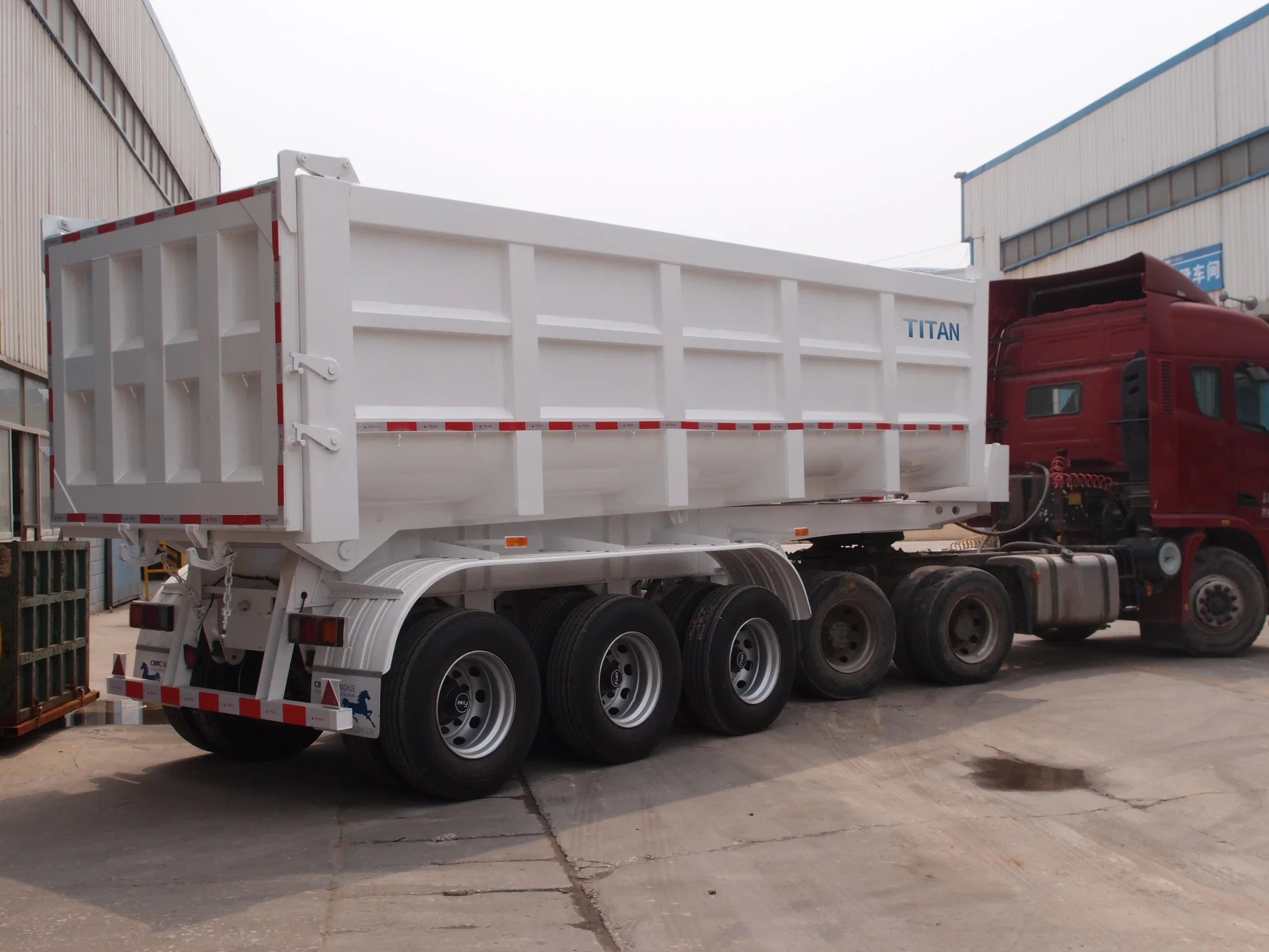 40 Ton Dumper Heavy Truck Trailer Rear U Shape Tipper Dump Tipping Truck Semi Trailer with Tri Axles