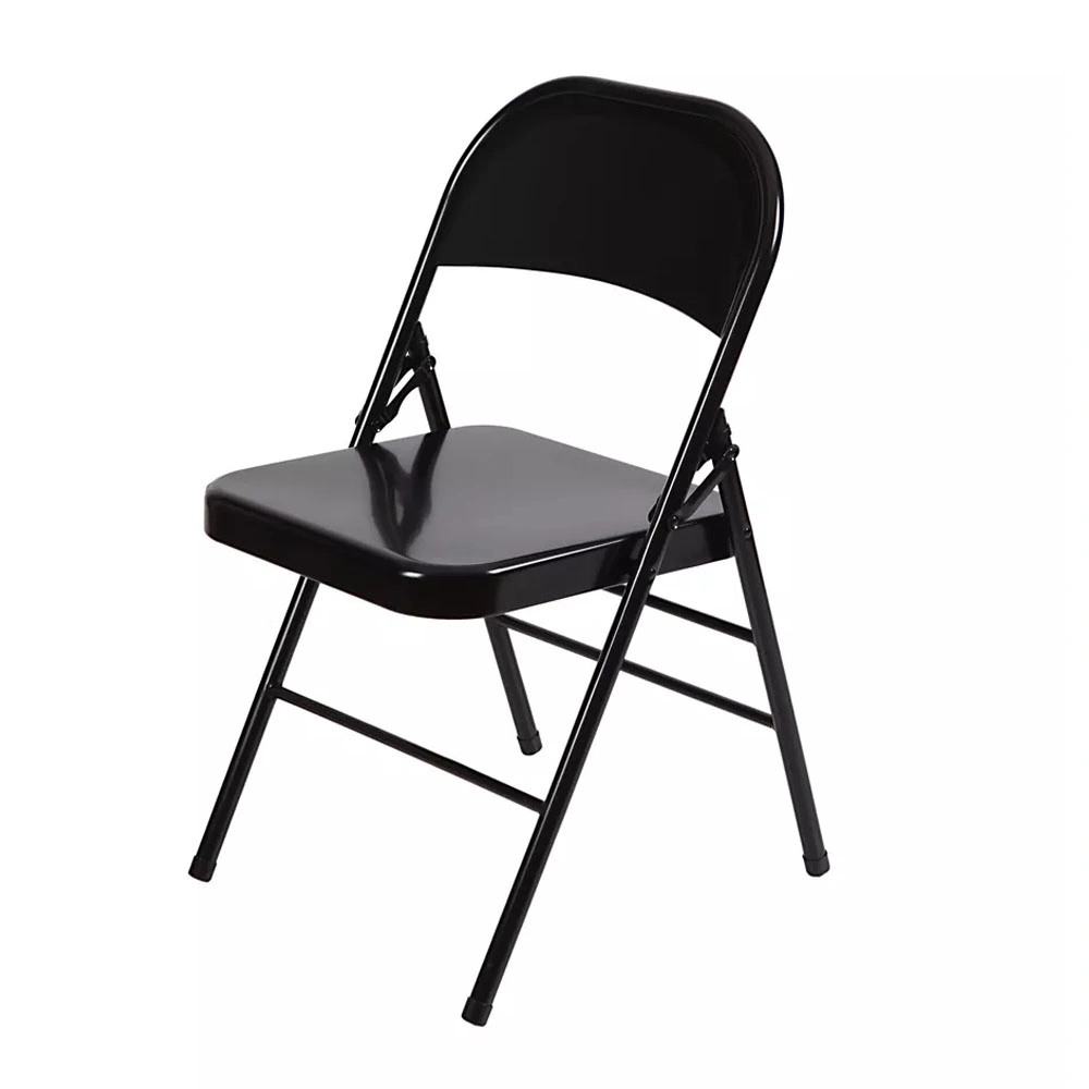 Extérieur bon marché Black Accueil et réunions de bureau tout acier métal Chaise pliante pour les événements