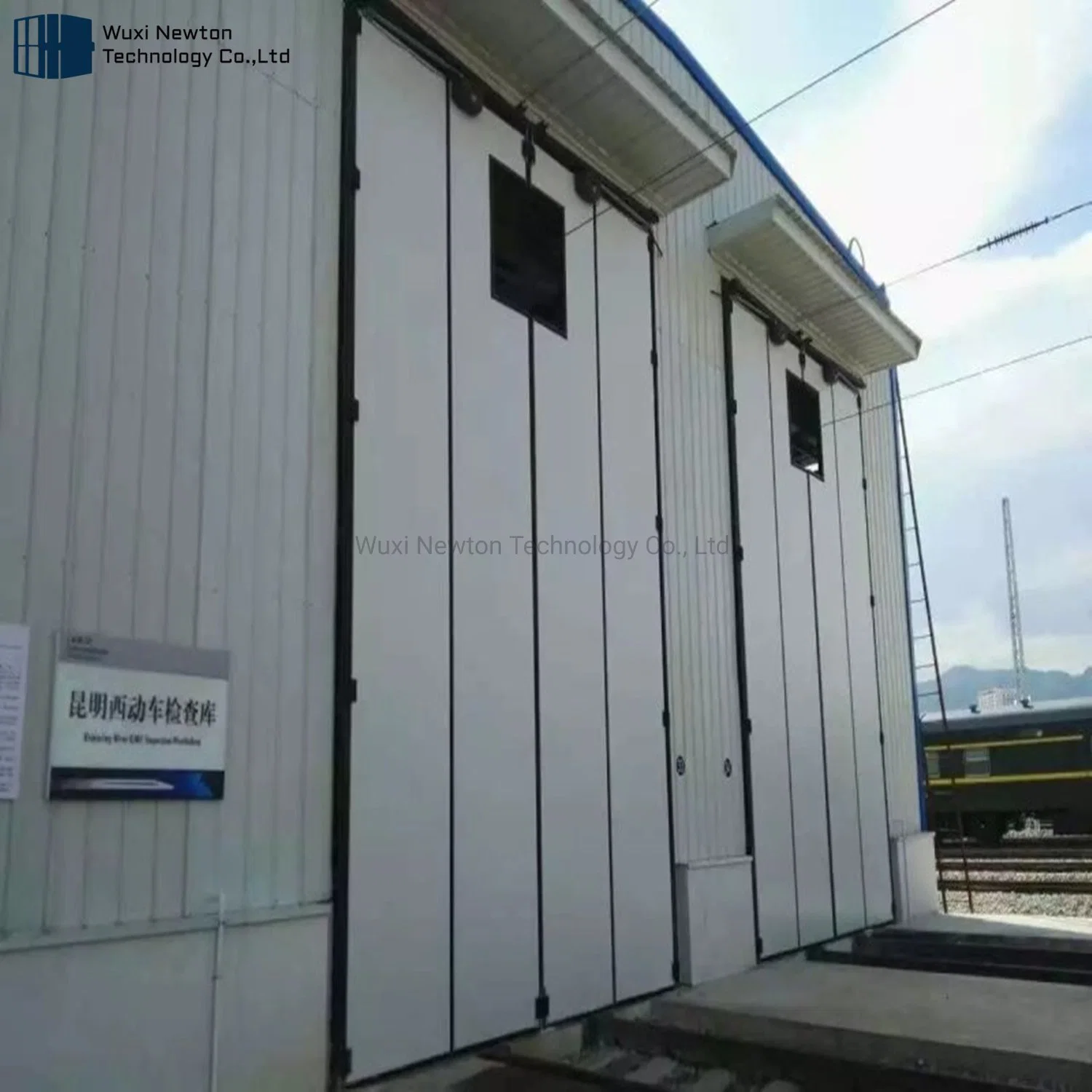 Puerta plegable industrial de aluminio con acordeón automático de seguridad comercial