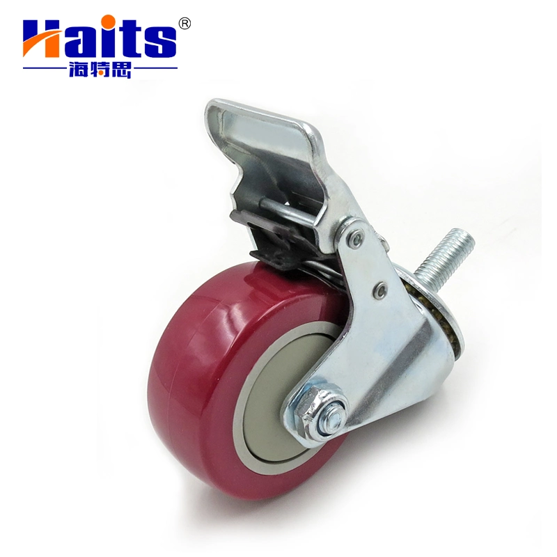 Furniture Hardware Factory Usage Threaded Caster with Double Brake