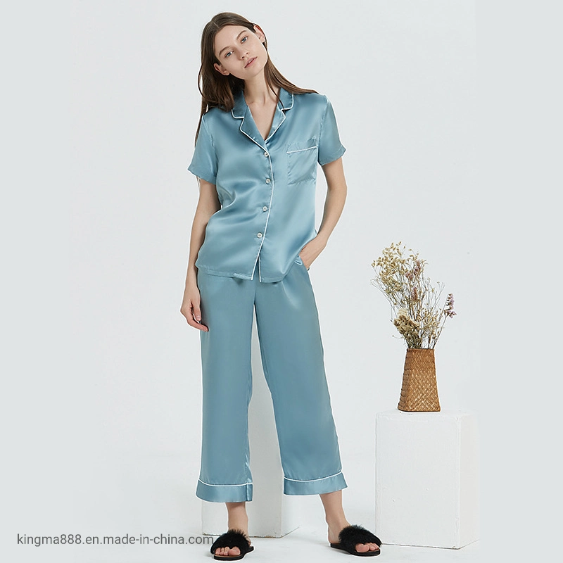 Sleepwear Silk Women Amazon Hot Selling Custom Tags Label Pajama Sets