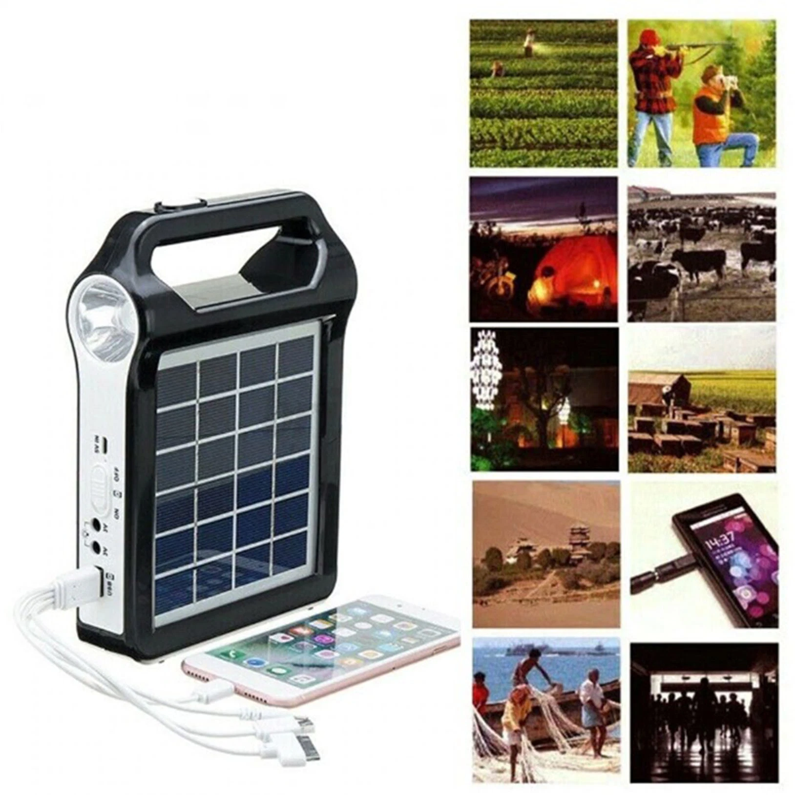 Portable Rechargeable Solar Panel Power Generator System USB Charger New Lamp