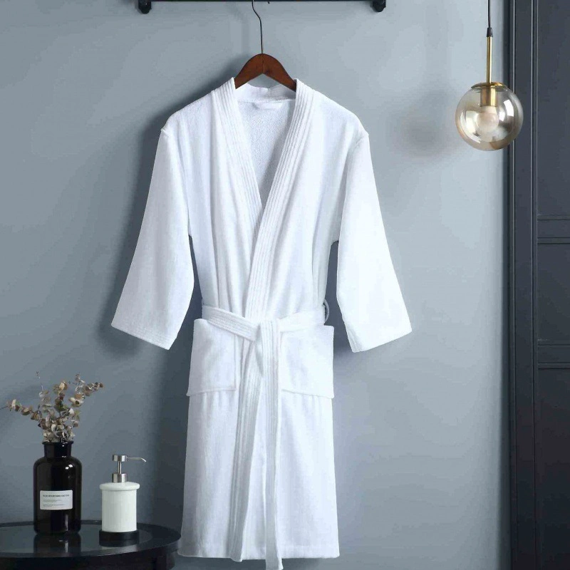 Hôtel cinq étoiles personnalisé blanc brodé à gaufres Men's hôtel Peignoir de bain