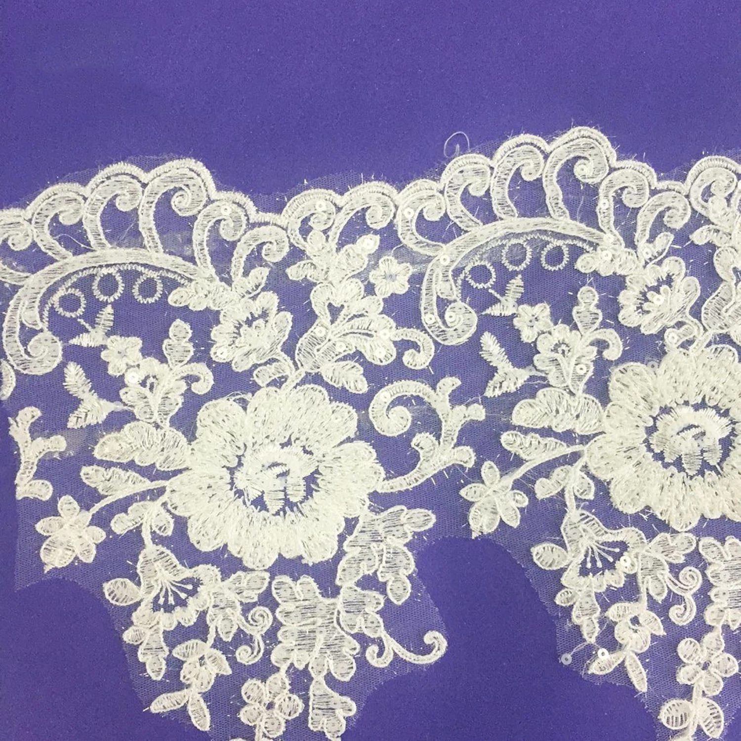 Stict QC 100% Hot Sale Embroidery Lace Fabric