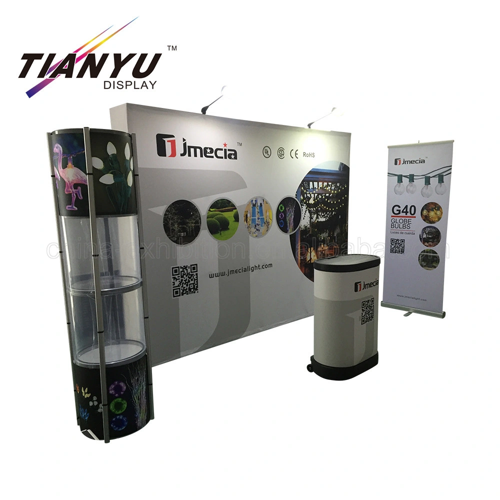 Promotional 4*3 Tension Fabric Pop up Display Stand for Exhibition