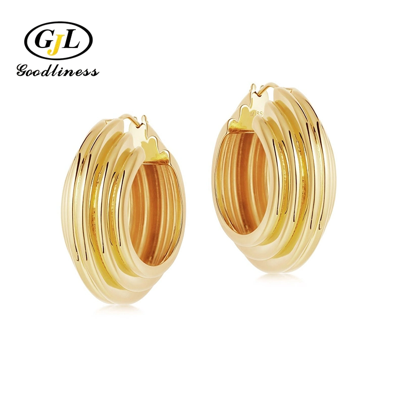 Wholesale/Supplier Golden Plated Mini Spindle Earrings Hip Hop Circle Hoop Earrings Jewelry