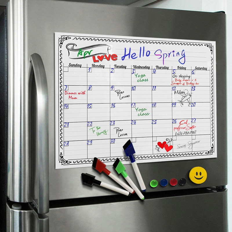 Custom to Do List Memo Notepad Marker White Board Flexible Magnetic Writing Message Board Fridge Magnetic Calendar Weekly Planner Dry Erase Board