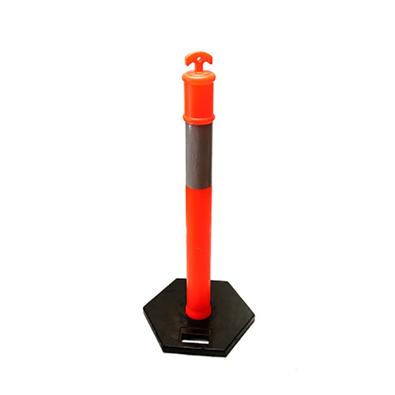 42" Orange Delineator Grip-T Post with Hi Reflective Bands